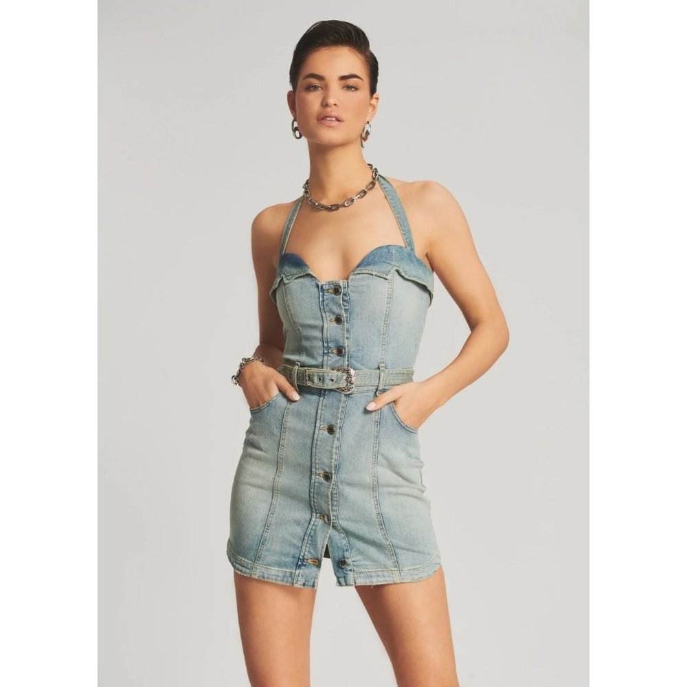 Retrofete Fallon Dress Porcelain Blue Women's Size XS - Picture 12 of 13